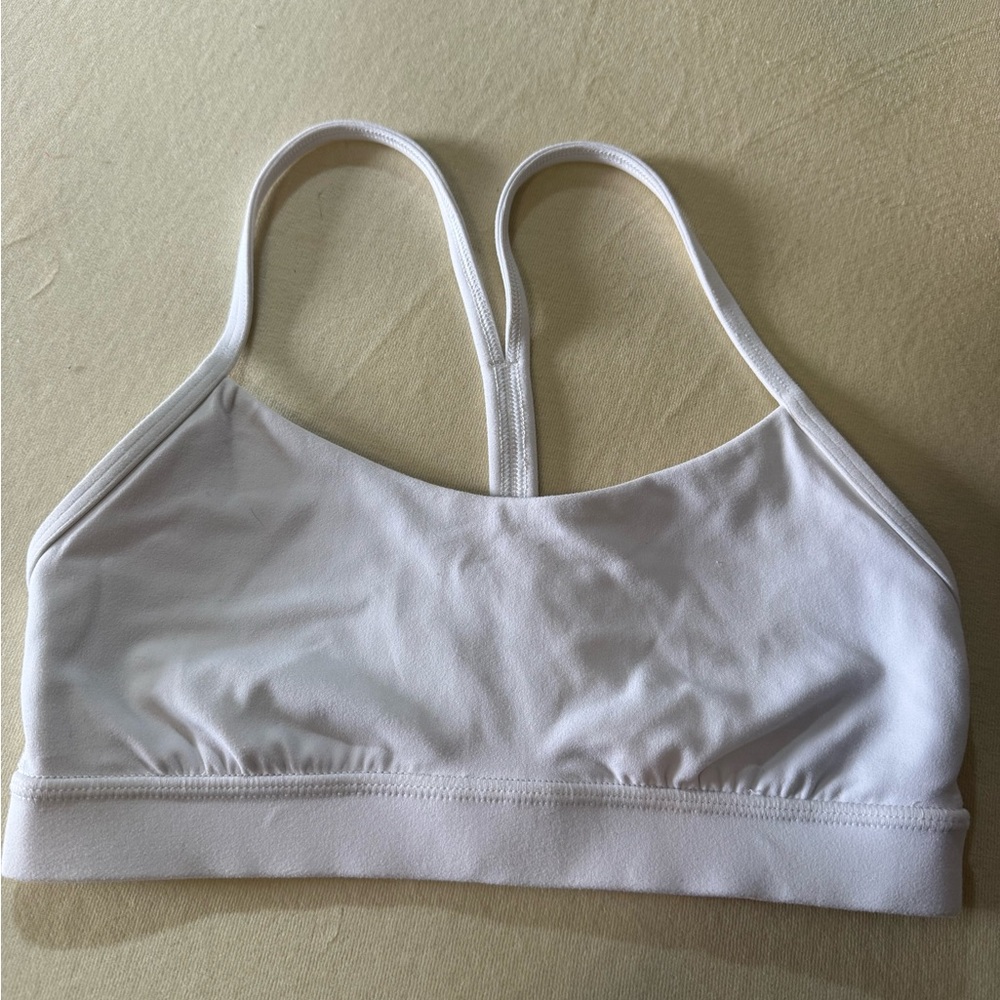 White Lululemon Flow Y Bra Size 6
